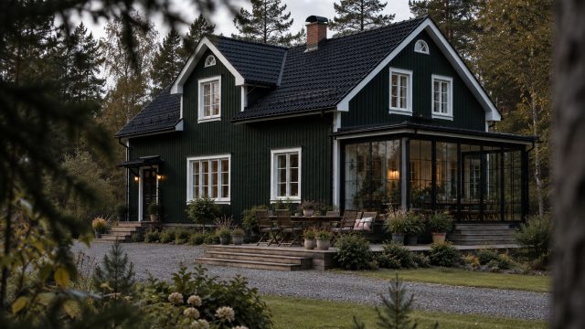 Tumeroheline maja, mis peidab endas sooja ja ajatut kodu