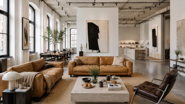 Modernne loft, kus industriaalne arhitektuur muutub soojaks ja elatavaks koduks